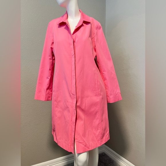 Jones New York Jackets & Blazers - Jones New York Women’s Vibrant Pink Trench Rain Coat Single Breast  Size M